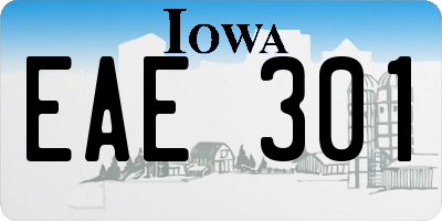 IA license plate EAE301