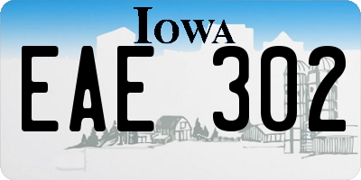 IA license plate EAE302