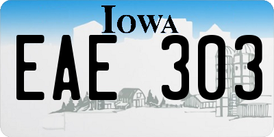 IA license plate EAE303