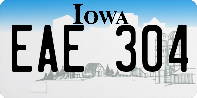 IA license plate EAE304