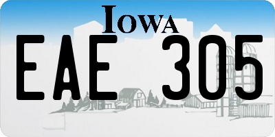 IA license plate EAE305