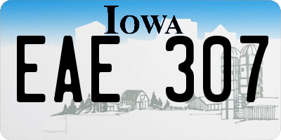 IA license plate EAE307