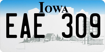 IA license plate EAE309