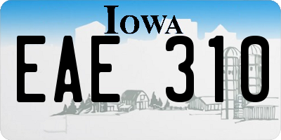 IA license plate EAE310