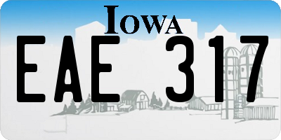 IA license plate EAE317