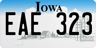 IA license plate EAE323