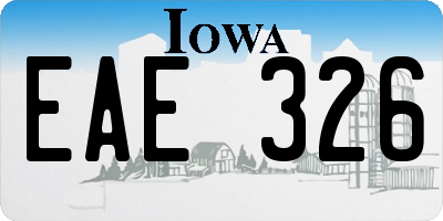 IA license plate EAE326