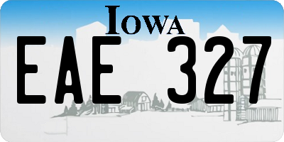 IA license plate EAE327