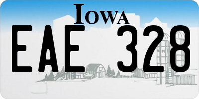 IA license plate EAE328