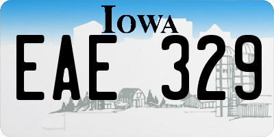 IA license plate EAE329