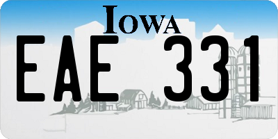 IA license plate EAE331