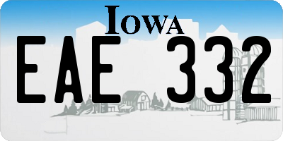 IA license plate EAE332