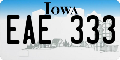 IA license plate EAE333