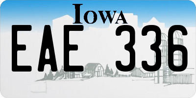 IA license plate EAE336