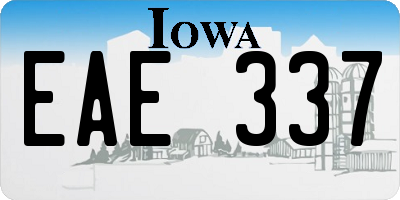 IA license plate EAE337