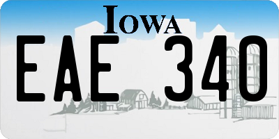 IA license plate EAE340