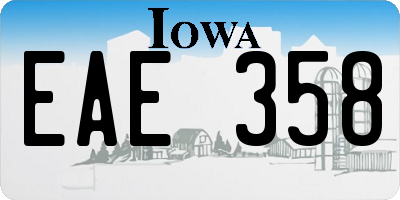 IA license plate EAE358