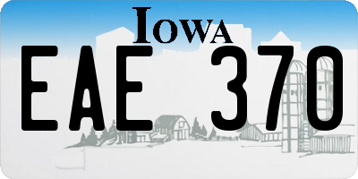 IA license plate EAE370