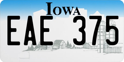 IA license plate EAE375