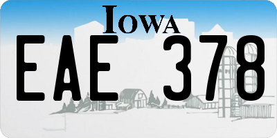 IA license plate EAE378