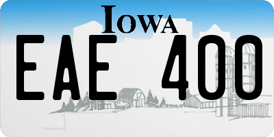 IA license plate EAE400