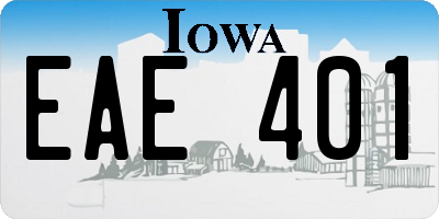 IA license plate EAE401