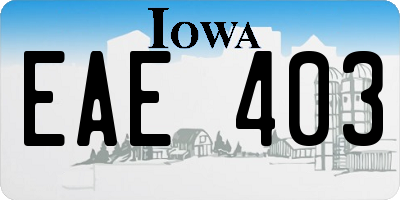 IA license plate EAE403