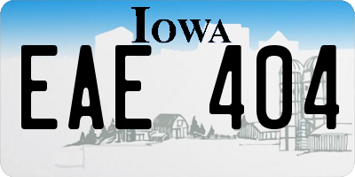 IA license plate EAE404