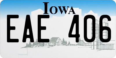 IA license plate EAE406