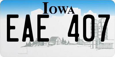 IA license plate EAE407