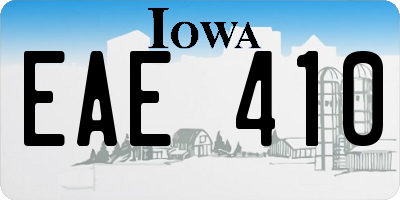 IA license plate EAE410