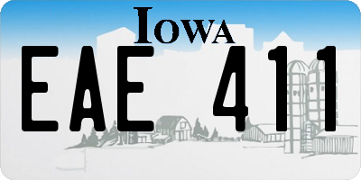 IA license plate EAE411