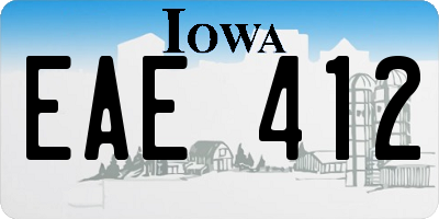 IA license plate EAE412