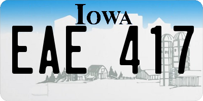 IA license plate EAE417