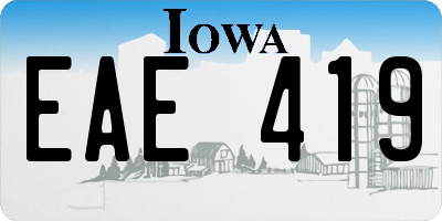 IA license plate EAE419