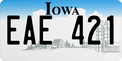 IA license plate EAE421