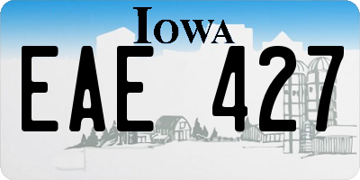 IA license plate EAE427