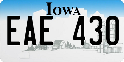 IA license plate EAE430