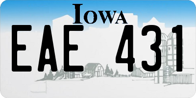 IA license plate EAE431