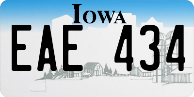 IA license plate EAE434