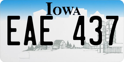 IA license plate EAE437