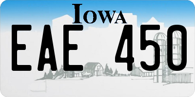 IA license plate EAE450