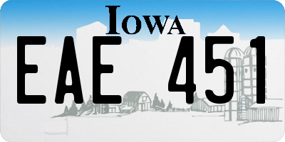 IA license plate EAE451