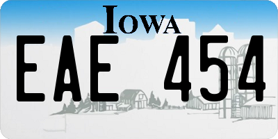 IA license plate EAE454