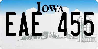 IA license plate EAE455