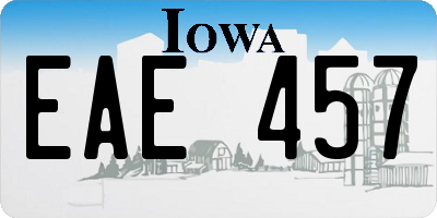 IA license plate EAE457