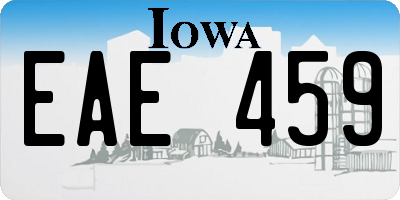 IA license plate EAE459