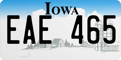 IA license plate EAE465