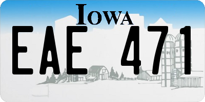 IA license plate EAE471