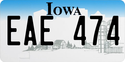 IA license plate EAE474